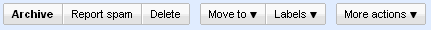 Gmail action bar mit Labels