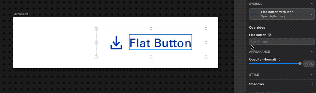 Adaptive text will push over shapes, as well. Make sure text is aligned accordingly. In the example above, the text is aligned to the right. It won't work when the text layer is centered.