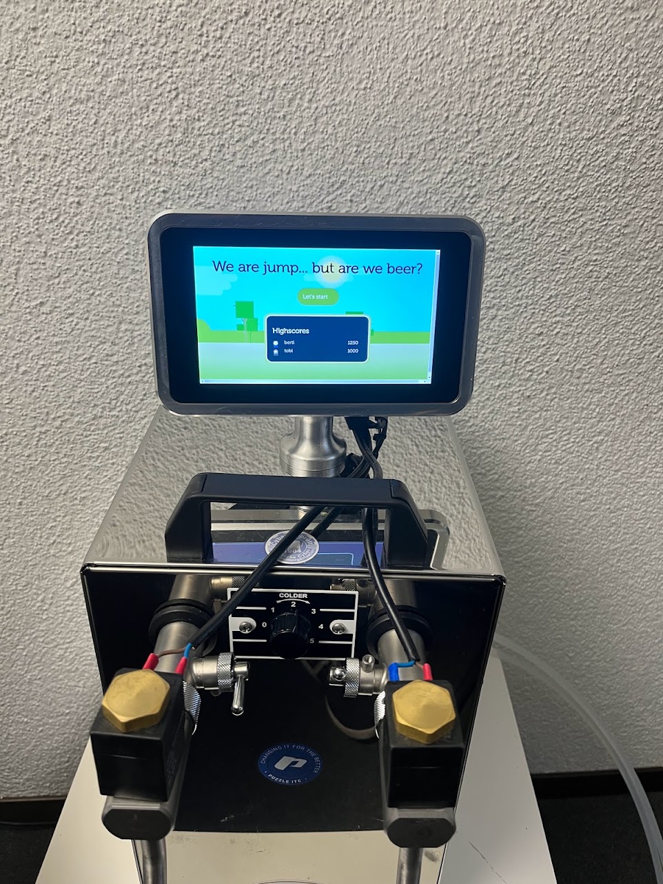 unser spiel auf dem bierzapfhahn